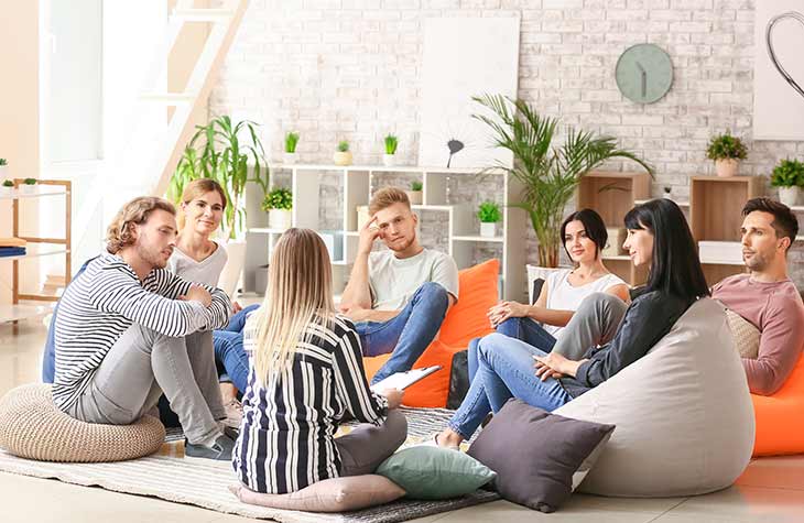 Group Therapy Setting For Those Partaking In Addiction Treatments