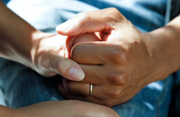 Hands Holding In Luxury Opioid Rehab Center