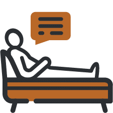 Man In Therapy Lounge Icon Representing Mindfulness Based Stress Reduction