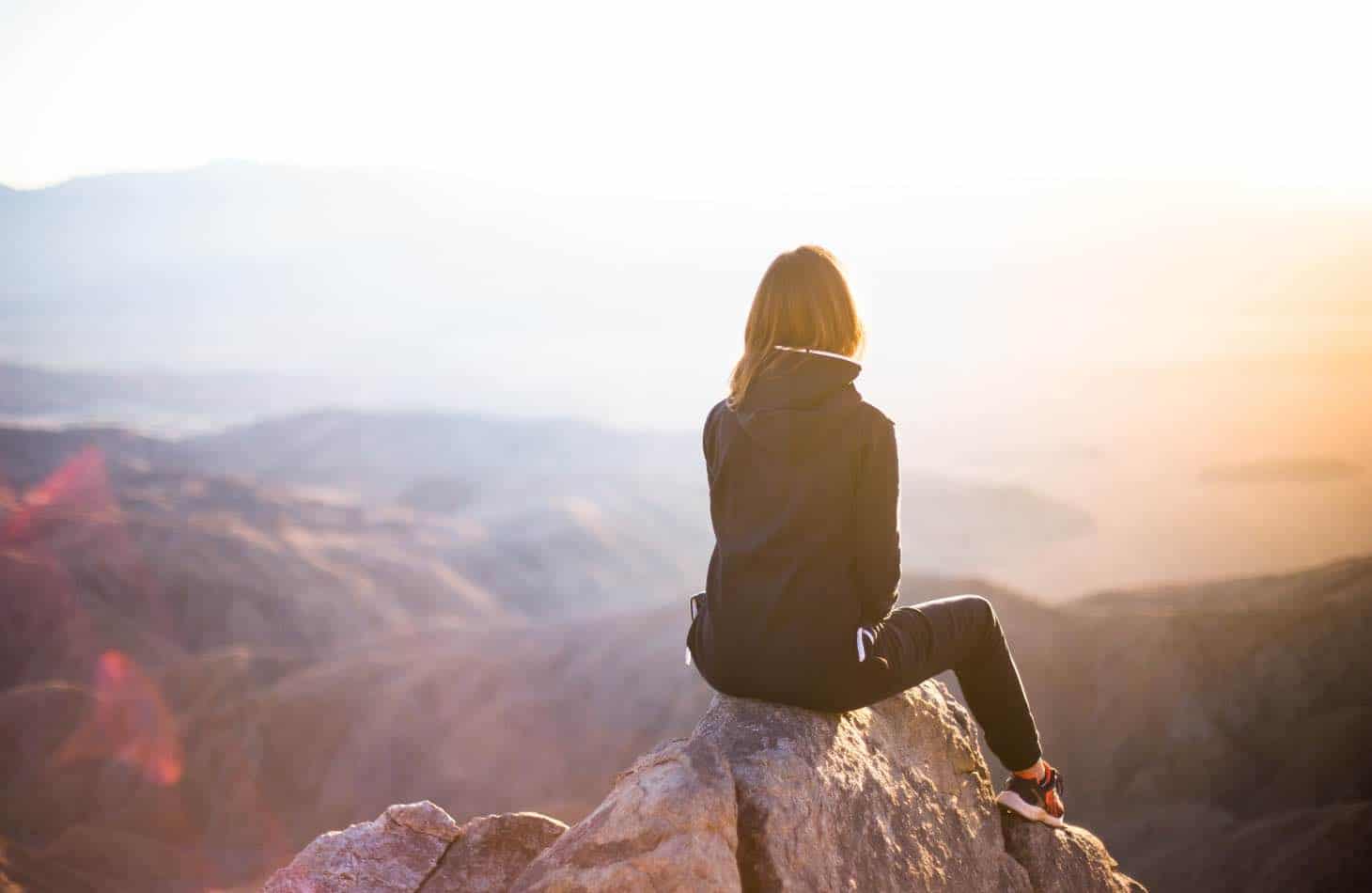 Woman On Mountains After Alcohol Withdrawal