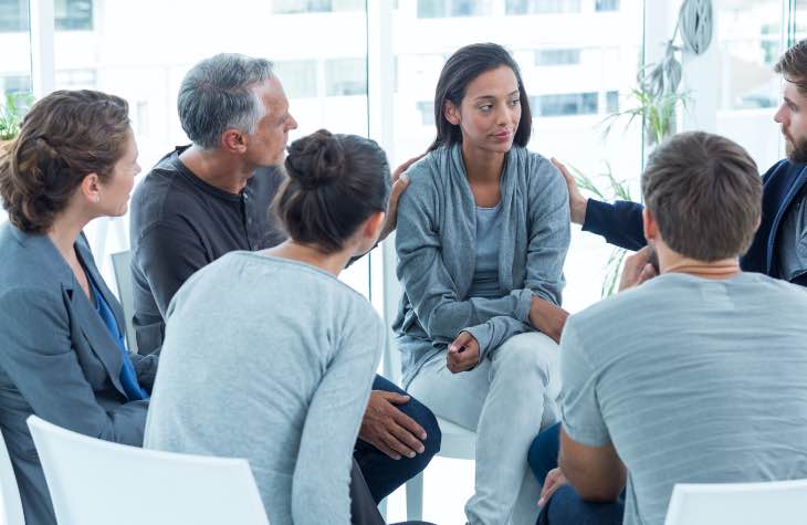 An Alcoholics Anonymous Meeting A Type Of Treatment Program For Alcohol Abuse