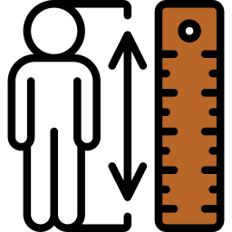 icon depicting a person's height