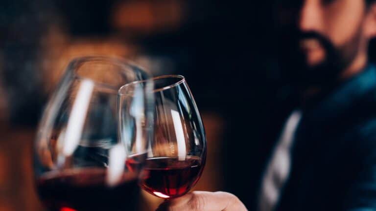 Friends drinking red wine