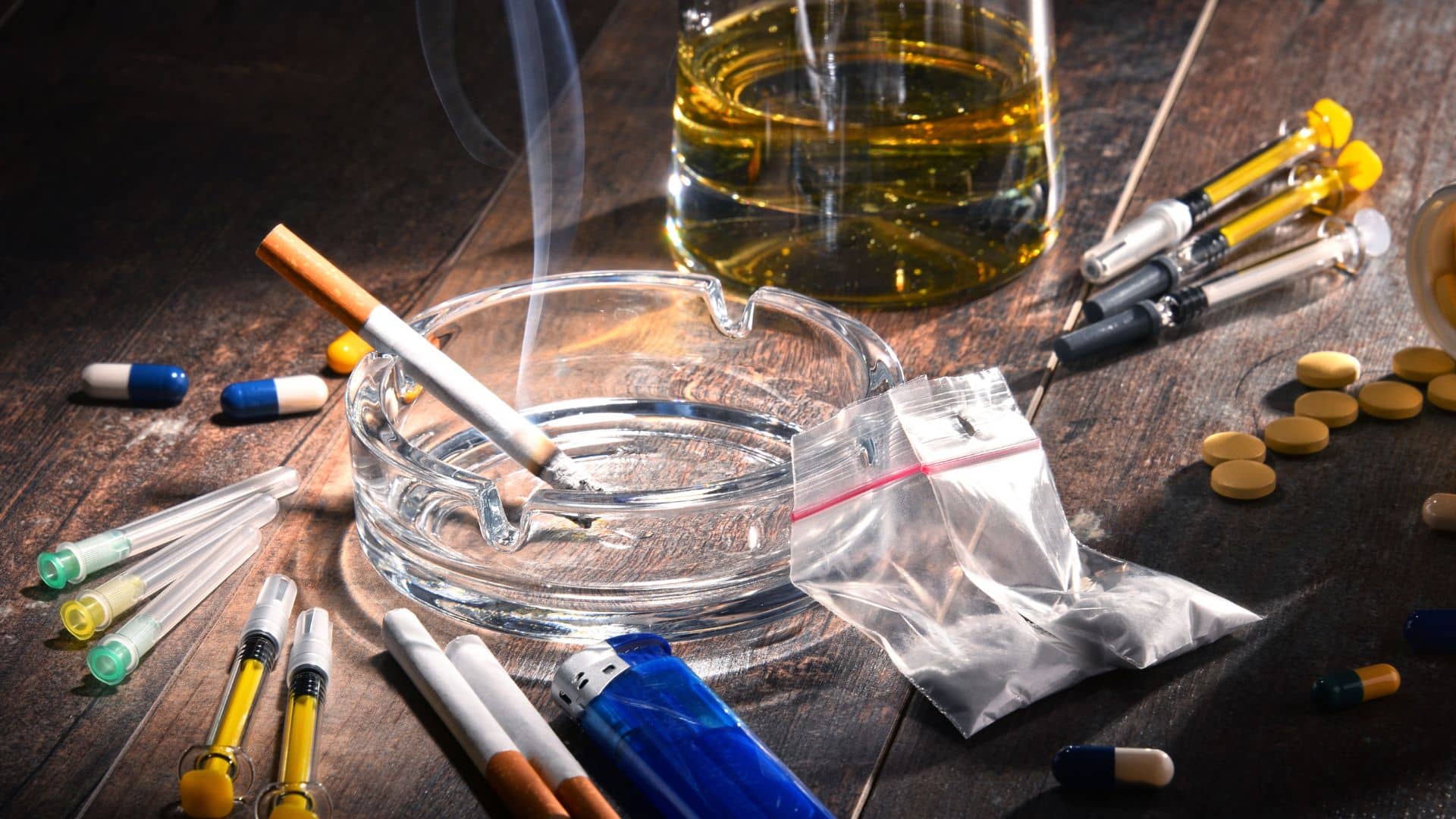 Addictive substances, including alcohol, cigarettes and drugs