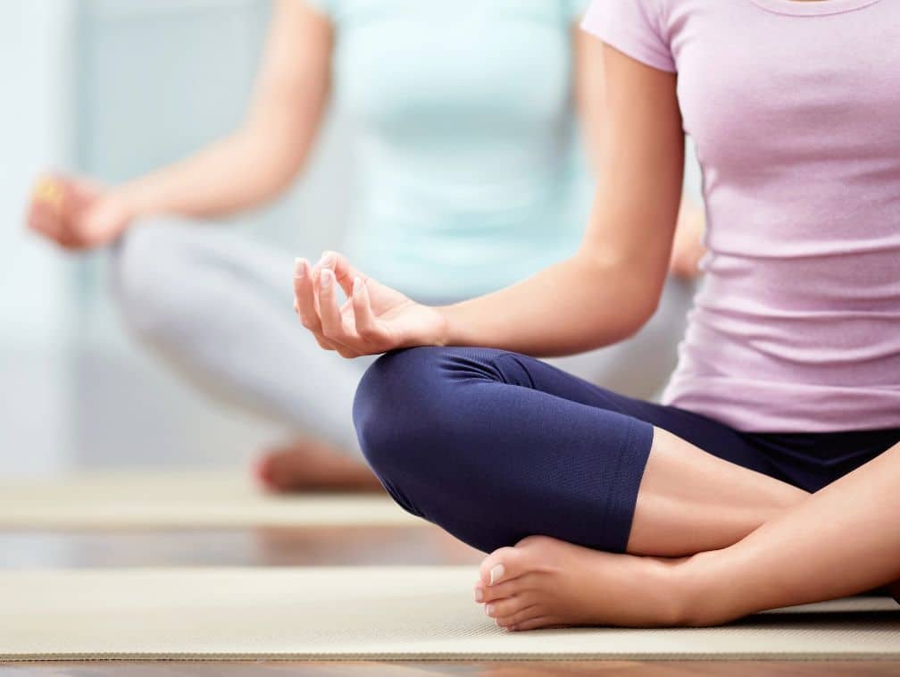 Woman in lotus position