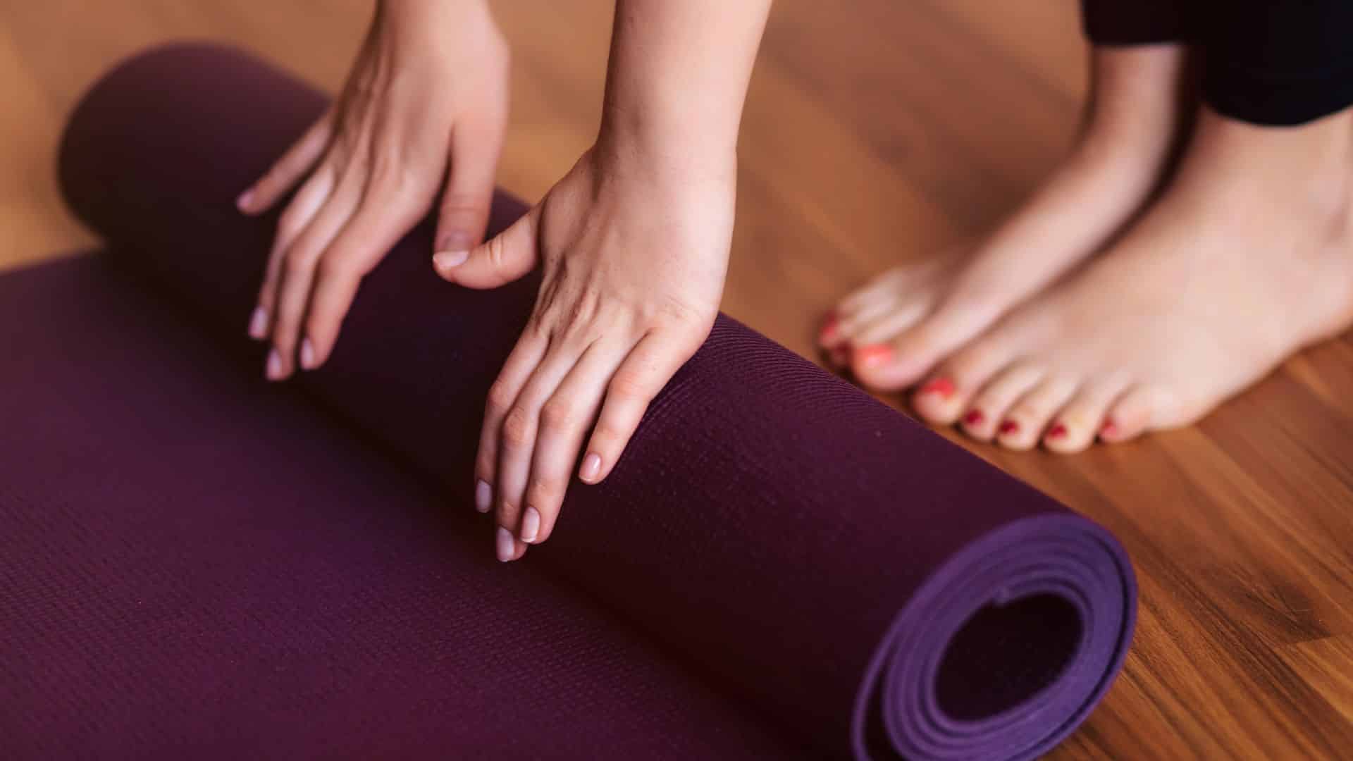 violet yoga mat