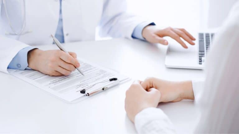 Doctor and patient discussing something